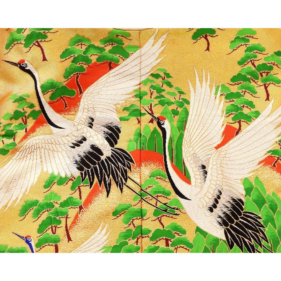 色打掛 正絹 舞鶴松模様 打掛 美品 花嫁衣裳 婚礼 リサイクル 中古