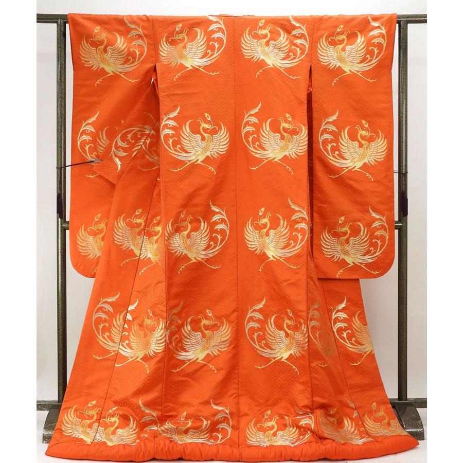 色打掛 正絹 龍村製 寿鳳飛来模様 打掛 良品 花嫁衣裳 婚礼 リサイクル ブライダル ウエディング 着物 e3080 色打掛 正絹 龍村製 寿鳳飛来模様 打掛 良品 花嫁衣裳 婚礼 リサイクル