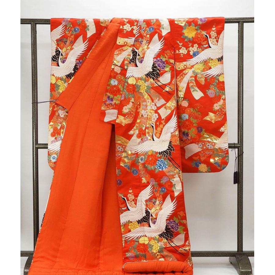 山本寛斎 色打掛 紫 鶴 松 反物(花嫁 正絹 色打掛レンタル 山本寛斎 色打掛 紫 鶴 松 反物(花嫁 正絹 色打掛レンタル