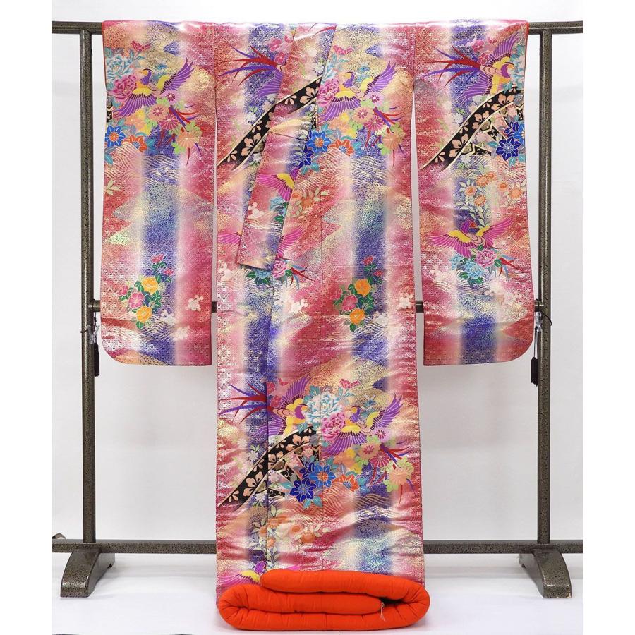 色打掛 正絹 四季花鳳凰模様 打掛 良品 花嫁衣裳 婚礼 リサイクル 中古 ブライダル ウエディング 着物 e3155 色打掛 正絹 四季花鳳凰模様 打掛 良品 花嫁衣裳 婚礼 リサイクル 中古