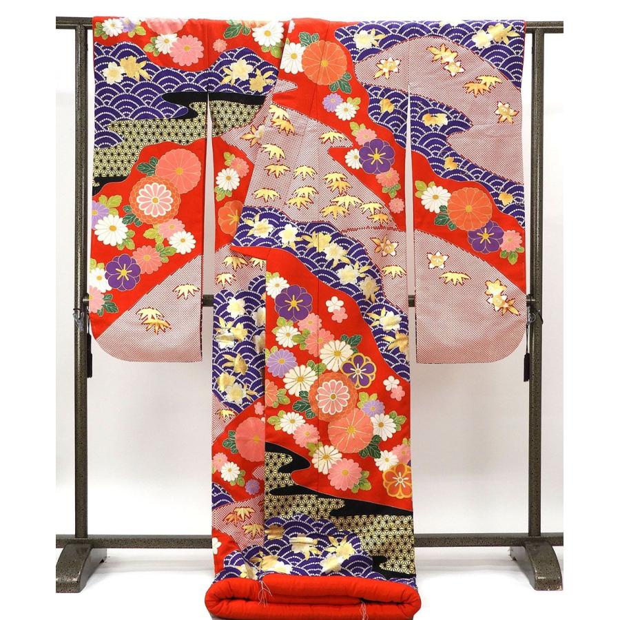 色打掛　⑥ 専用箱付き 色打掛 正絹 吉祥 花 打掛 花嫁衣裳 婚礼 美品 リサイクル 中古 着物