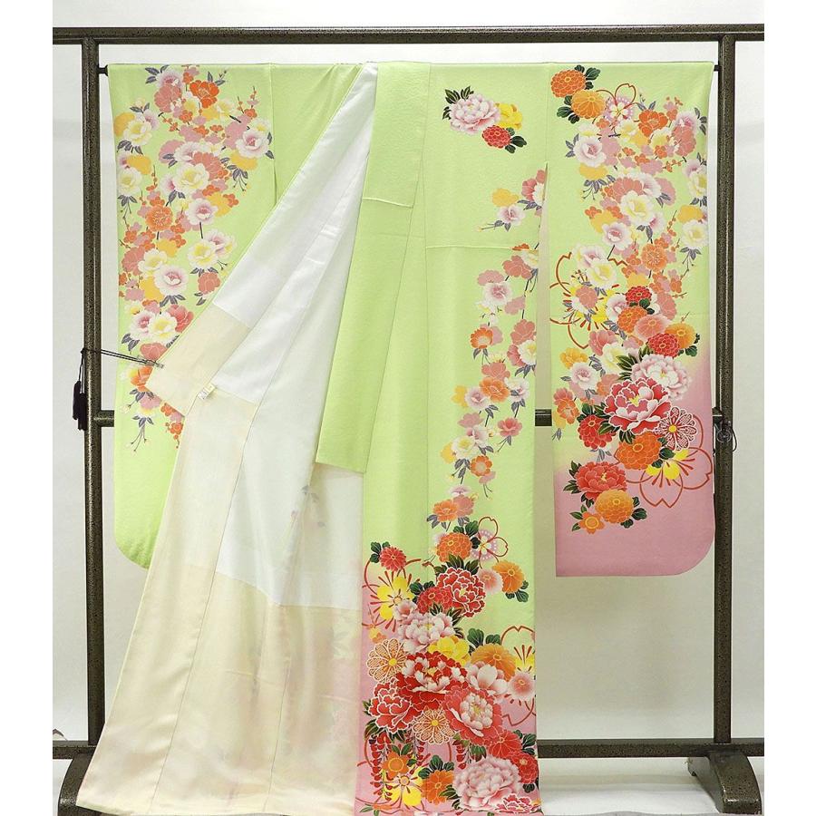 振袖 正絹 四季花模様 身丈175cm 裄丈69.5cm 美品 リサイクル 中古  