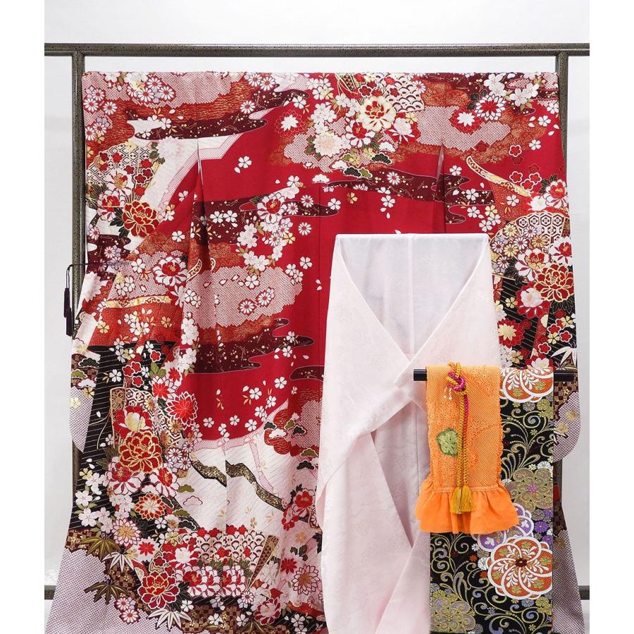 振袖 正絹 吉祥匹田四季花模様 5点セット 身丈170.5cm 裄丈74.5cm 