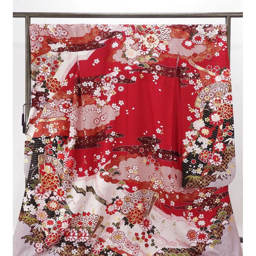 振袖 正絹 吉祥匹田四季花模様 5点セット 身丈170.5cm 裄丈74.5cm  