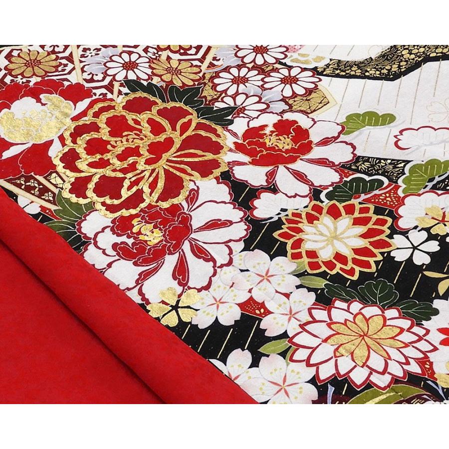 振袖 正絹 吉祥匹田四季花模様 5点セット 身丈170.5cm 裄丈74.5cm  