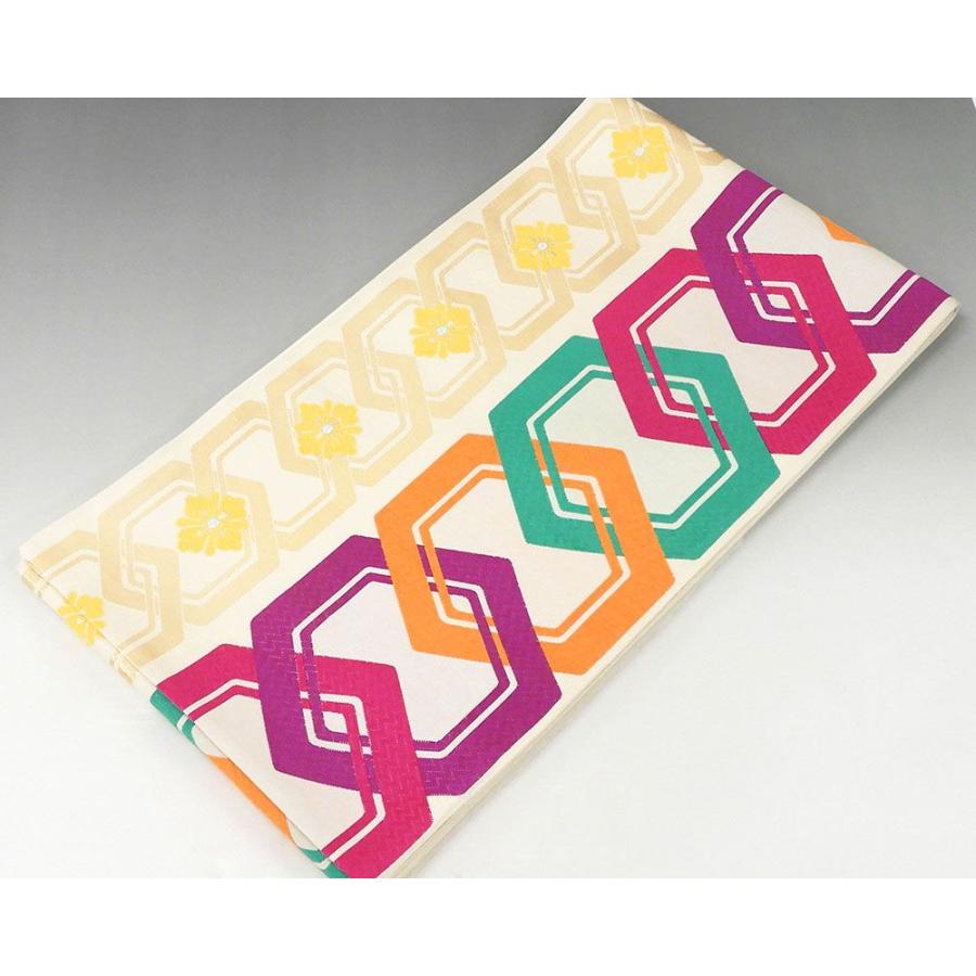 振袖 正絹 花模様 5点セット 身丈169.5cm 裄丈68cm 袋帯 長襦袢 帯締め