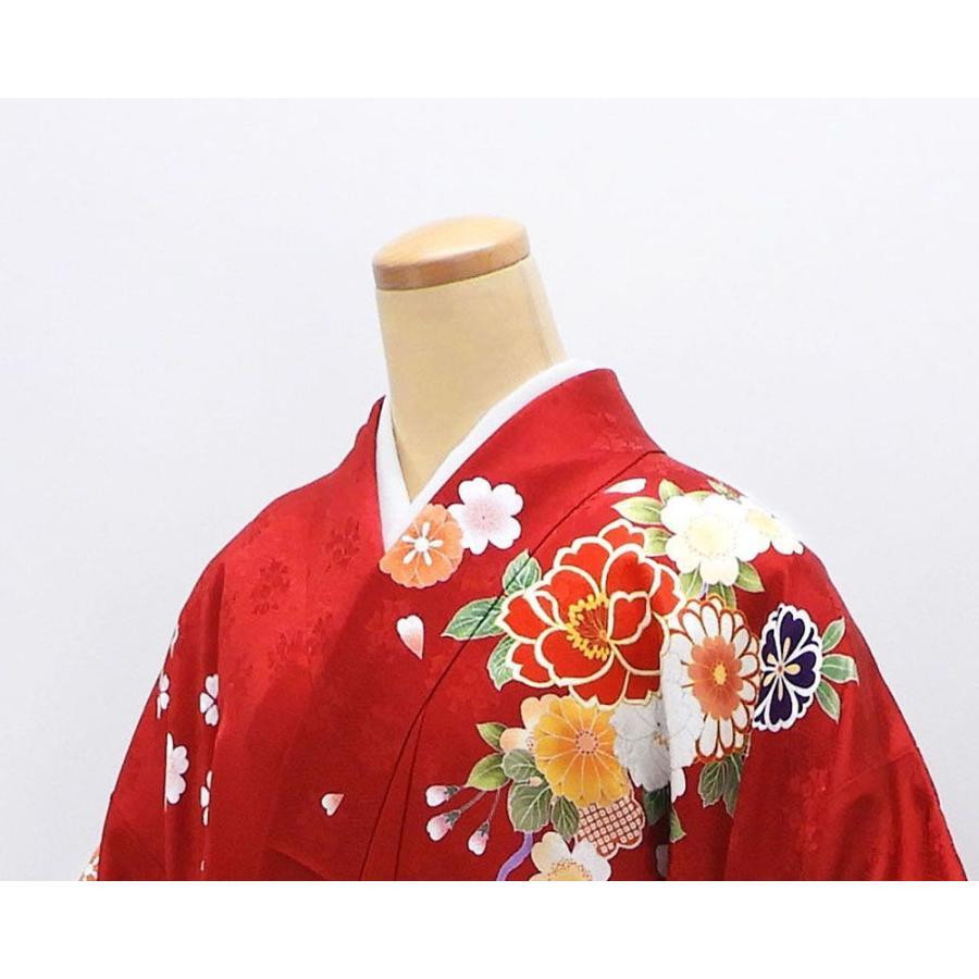 振袖 正絹 四季花 匹田 手毬 身丈170cm 裄丈69cm 美品 中古 リサイクル