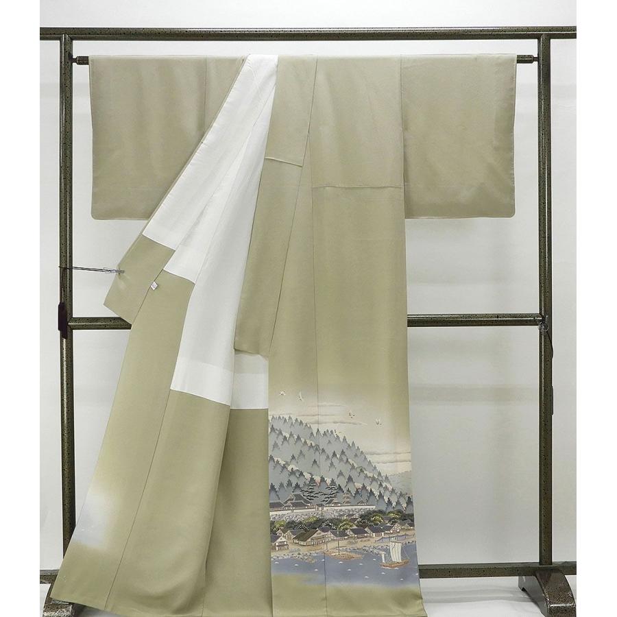 売れ筋ランキングも 色留袖 未着用 正絹 舞鶴風景港模様 身丈167cm 裄