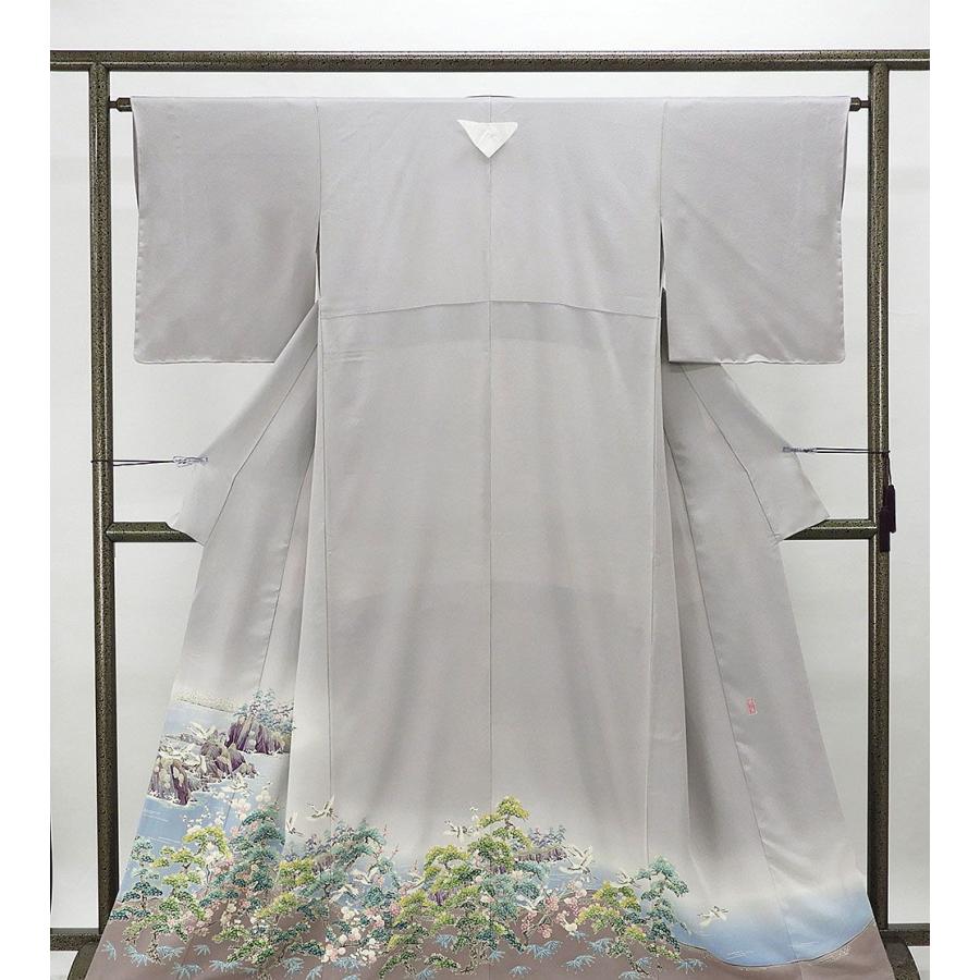 色留袖 未着用美品 正絹 加賀友禅 宮野勇造作 身丈162.5cm 裄丈62.5cm 