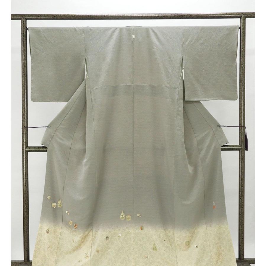 色留袖 正絹 松尾光琳 茶道具源氏香模様 身丈162cm 裄丈66.5cm 橘 一つ 