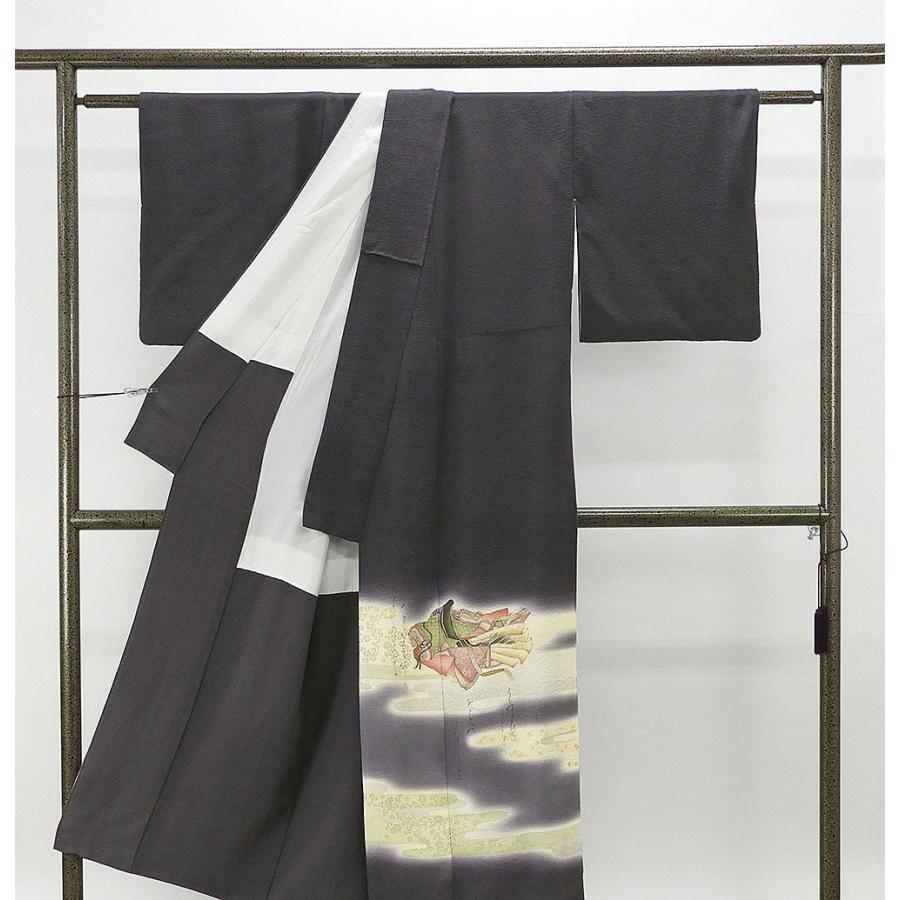 色留袖 正絹 京友禅摺り染 樽本伊勢蔵作 身丈151cm 裄丈66cm 色留袖 鶴の丸 一つ紋 リサイクル 着物 フォーマル 結婚式 披露宴 f0179 色留袖 正絹 京友禅摺り染 樽本伊勢蔵作 身丈151cm 裄丈66cm 鶴の丸 一