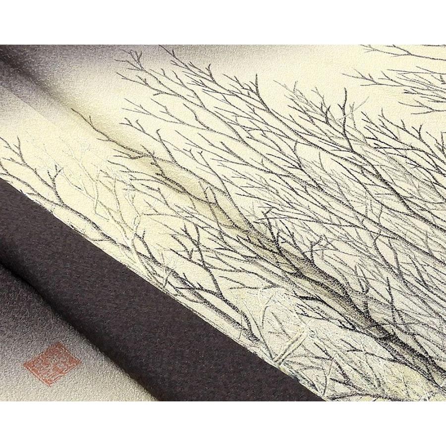 色留袖 未着用美品 正絹 木立模様 色留袖一つ紋 未使用 新古品 着物