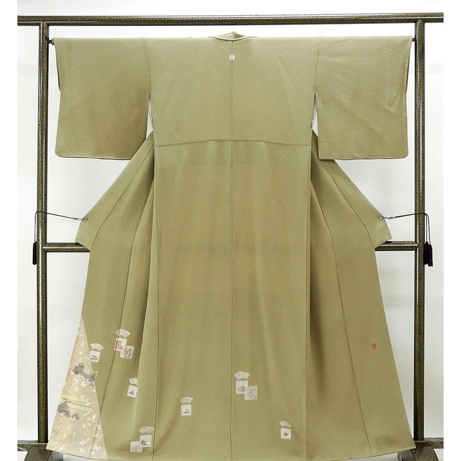 色留袖 正絹 松尾光琳 立浪歌合せ模様 色留袖一つ紋 良品 リサイクル 