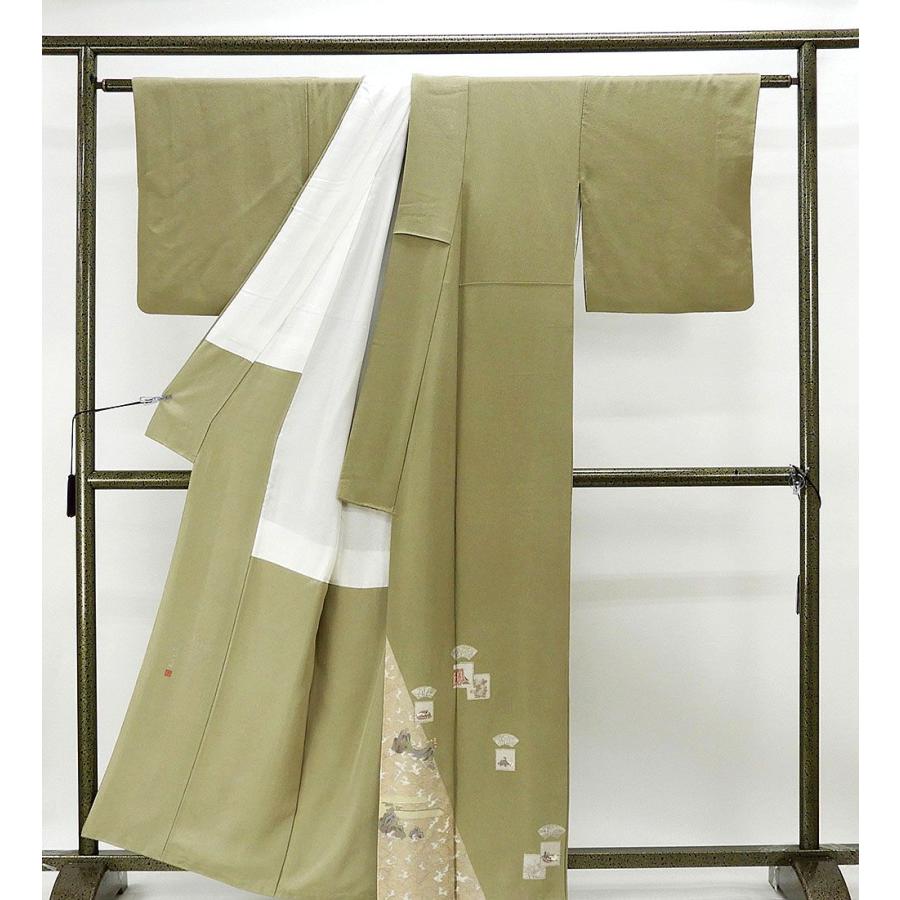 色留袖 正絹 松尾光琳 立浪歌合せ模様 色留袖一つ紋 良品 リサイクル 