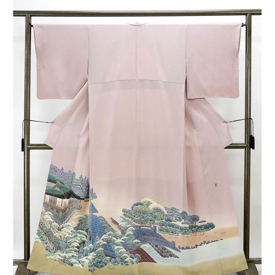 色留袖 正絹 加賀友禅 梶山伸作 身丈160.5cm 裄丈64.5cm 一つ紋 