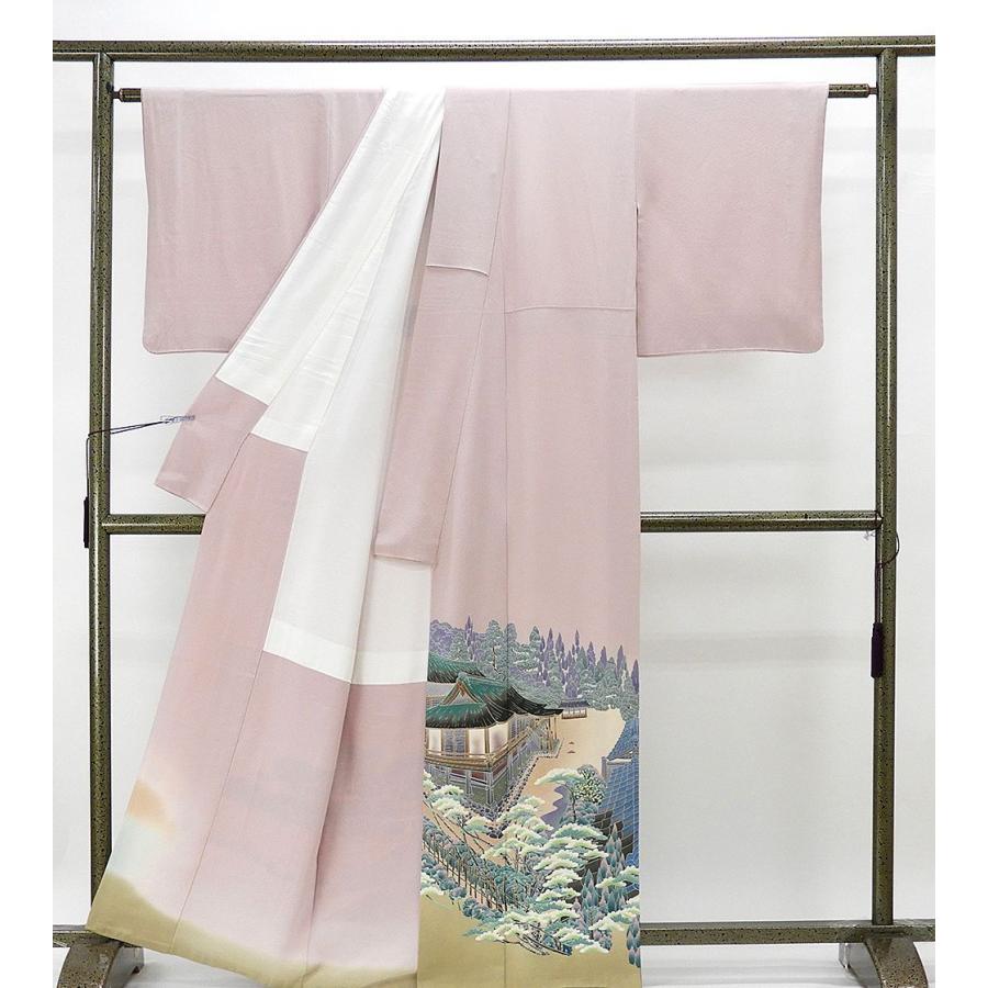 色留袖 正絹 加賀友禅 梶山伸作 身丈160.5cm 裄丈64.5cm 一つ紋 