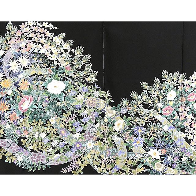 留袖 新品仕立付き 正絹 加賀友禅 森田耕三作 輪舞曲 黒留袖 未仕立 仮