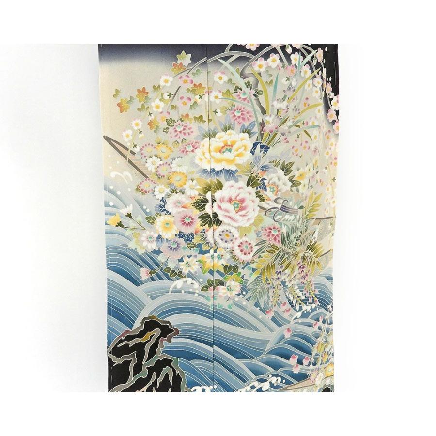 留袖 正絹 加賀友禅 松島由美作 大海花舟 黒留袖 未仕立 仮絵羽 着物 反物 フォーマル 結婚式 披露宴 新品 f2122_2