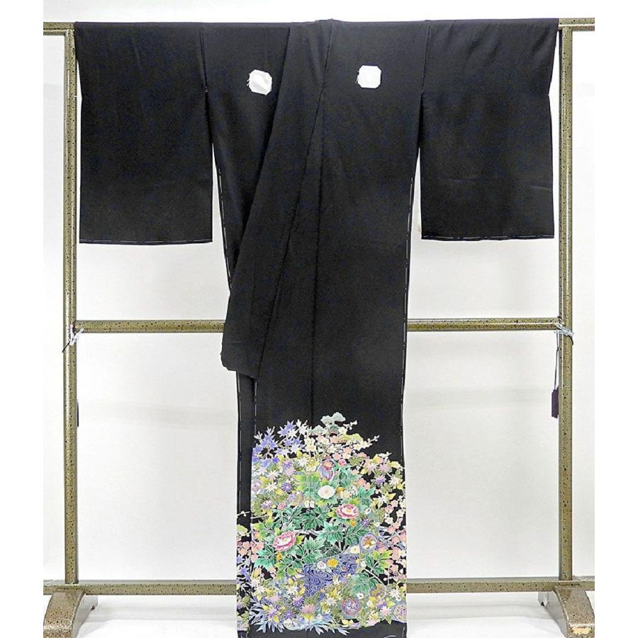 留袖 正絹 加賀友禅 森田耕三作 宝雅 黒留袖 未仕立 仮絵羽 着物 反物 