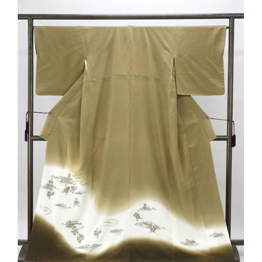 50％OFF SALE 色留袖 未使用 正絹 童子風景 身丈169cm 裄丈66.5cm 紋 