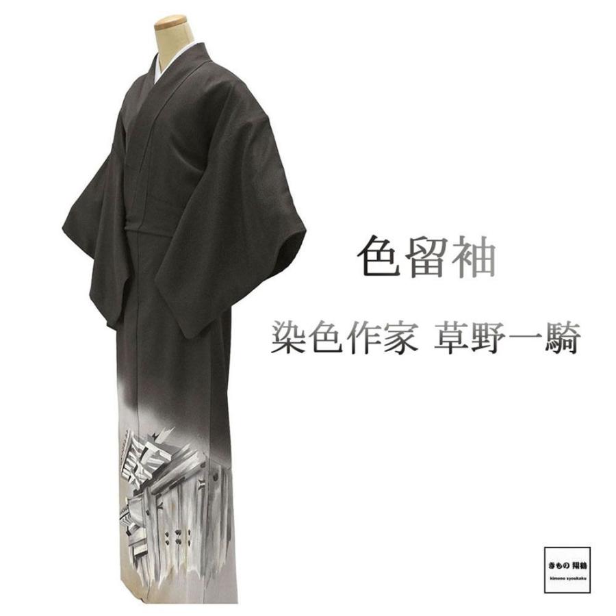 色留袖 正絹 染色作家 草野一騎作 身丈163cm 裄丈67.5cm 蔦 一つ