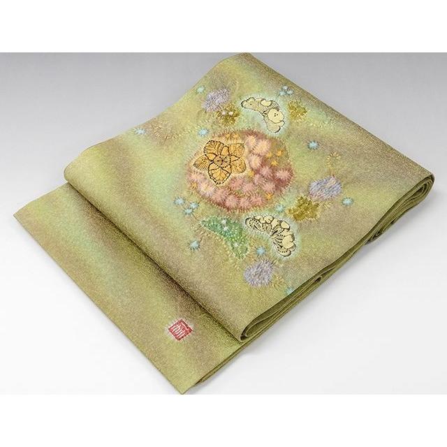 お値下げ 美品】 菱紋 袋帯 金糸 結婚式 入学式 刺繍 （袋帯 未