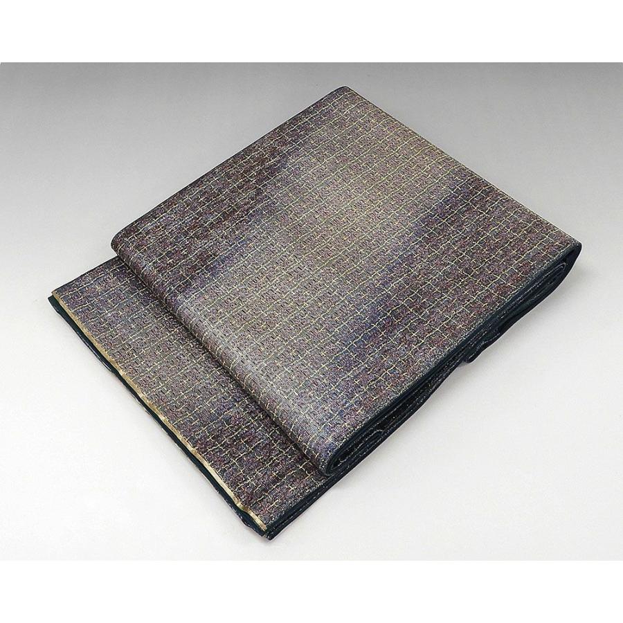 袋帯 正絹 染色作家 草野一騎作 格子花模様 袋帯 美品 リサイクル 中古 結婚式 入学式 卒業式 パーティー g0202