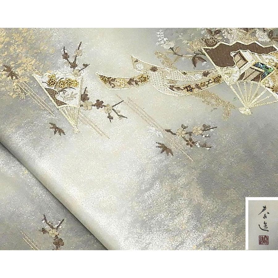 袋帯 未着用美品 正絹 宝飾螺鈿作家 甲斐泰造作 袋帯 未使用 新古品 