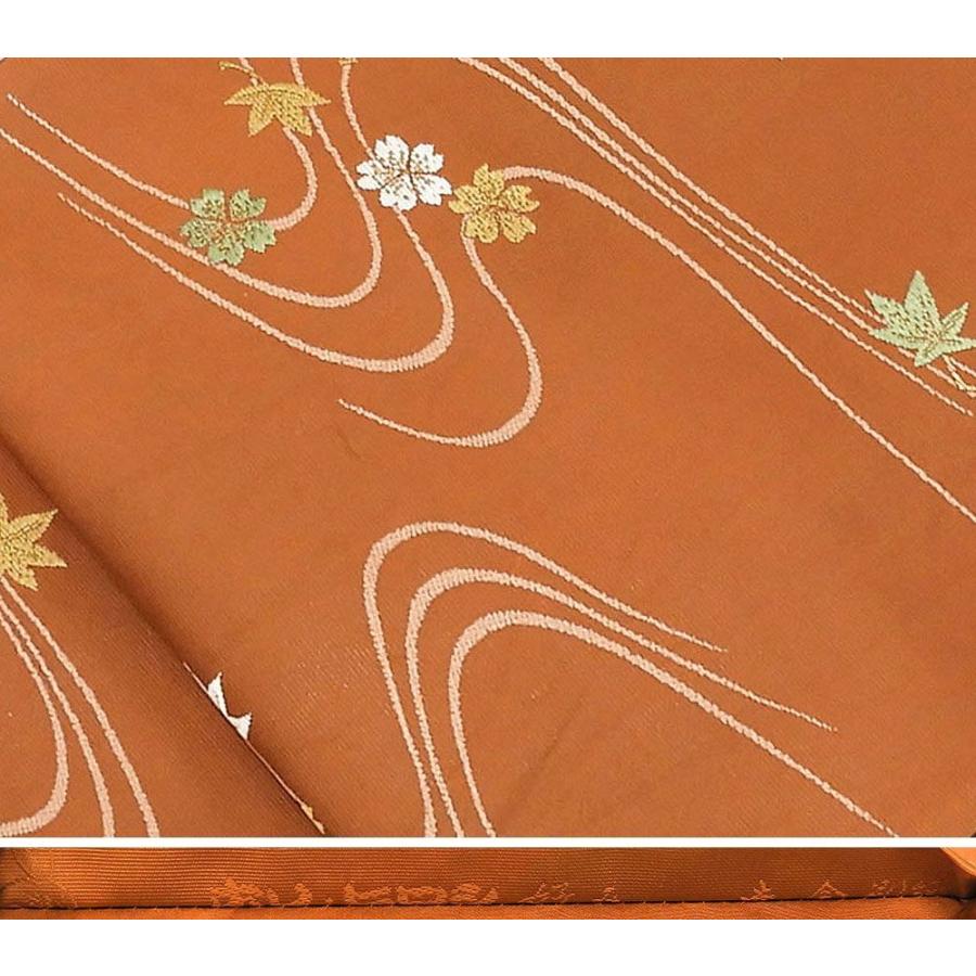 半額 50％OFF SALE 袋帯 正絹 正絹 人形作家 ホリヒロシ 流水桜紅葉  