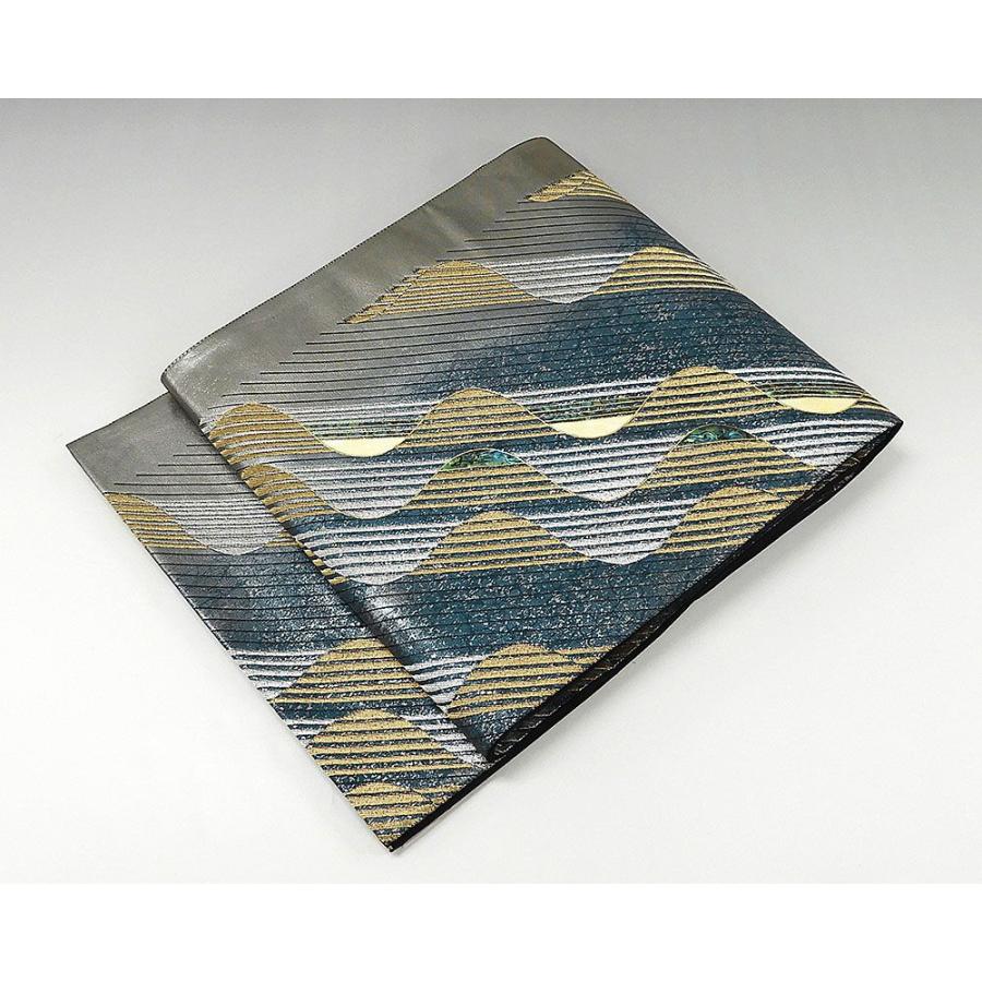 袋帯 正絹 螺鈿作家 藤本隆士作 斜段幾何模様 袋帯 美品 リサイクル g0533 袋帯 正絹 螺鈿作家 藤本隆士作 斜段幾何模様 美品 リサイクル 中古