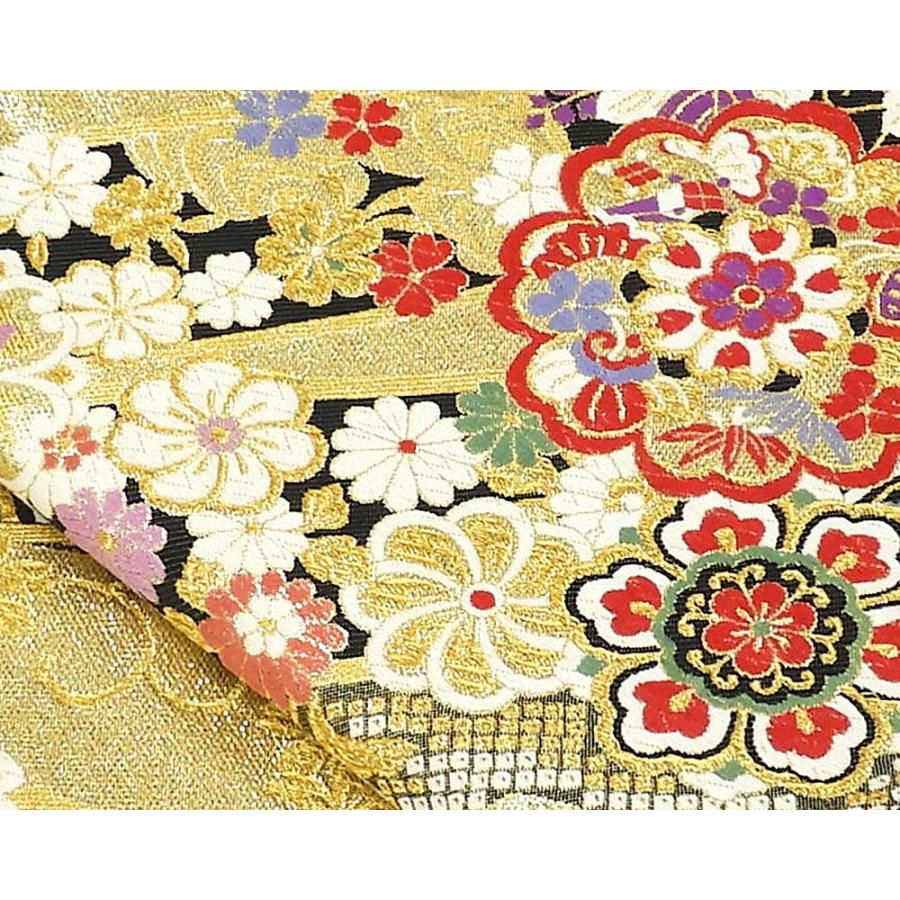 袋帯 交織 吉祥四季花模様 袋帯 振袖 リサイクル g0663半額 50％OFF SALE｜kimono-syoukaku｜03