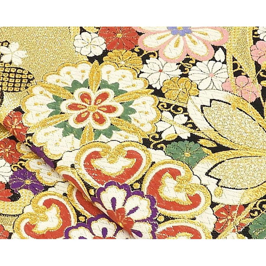 半額 50％OFF SALE 袋帯 交織 鏡裏四季花模様 振袖 リサイクル g0665 