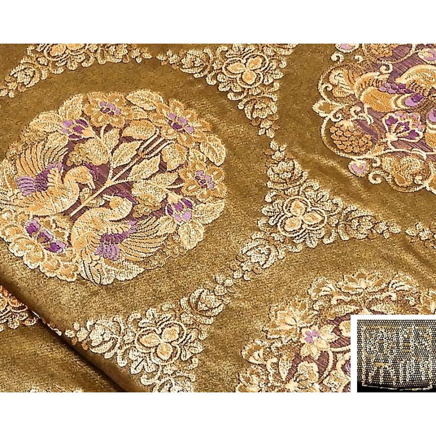 袋帯 正絹 じゅらく帝王紫 麗華双鳥分模様 袋帯 良品 リサイクル 中古 