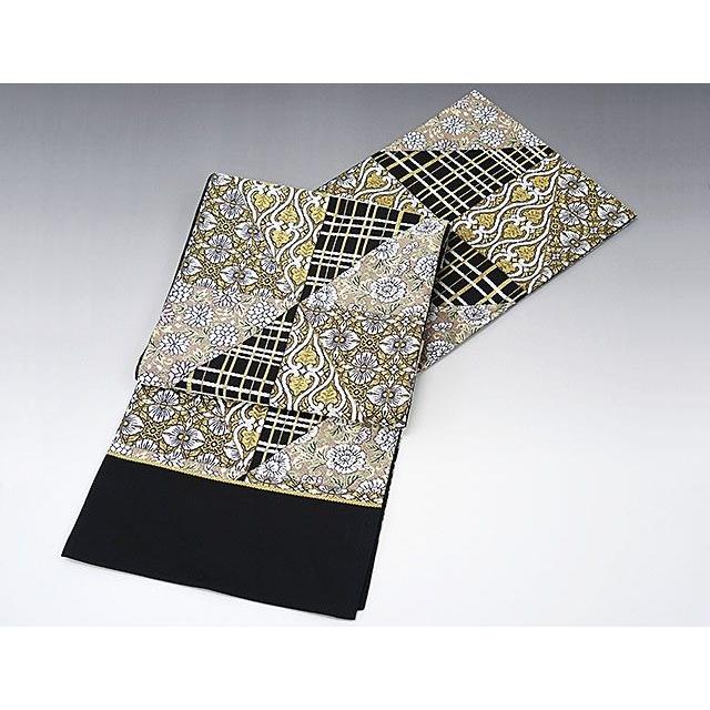 袋帯 新品仕立付き 正絹 西陣 橋本テル織物謹製 格子立沸花文様 袋帯 未仕立  仕立て代込み 袋帯 新品仕立付き 正絹 西陣 橋本テル織物謹製 格子立沸花文様 未仕立