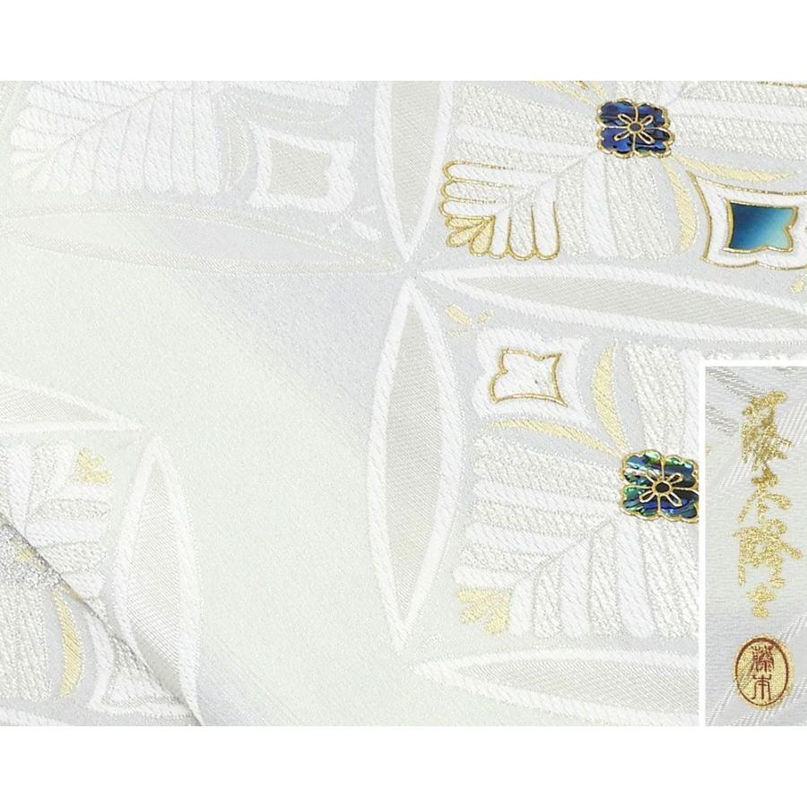 袋帯 新品仕立付き 正絹 螺鈿作家 藤本隆士作 西陣 亀井織物謹製 未