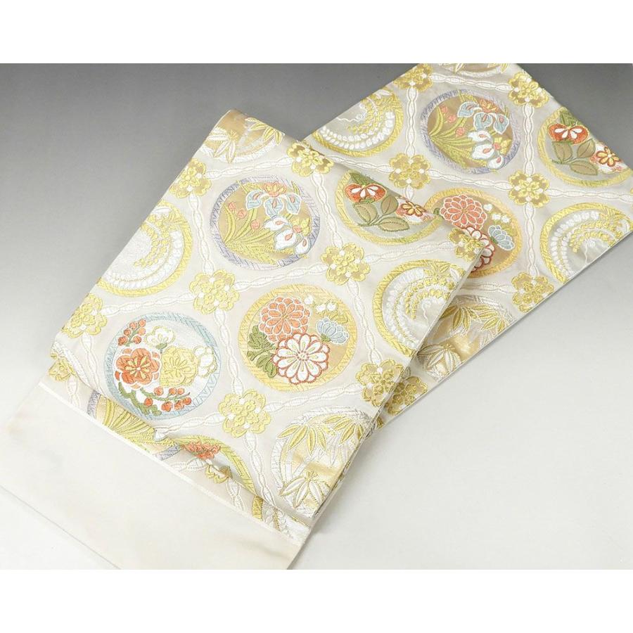 30％OFF SALE 袋帯 新品仕立付き 正絹 西陣 都謹製 菱取狂言文 みやこ