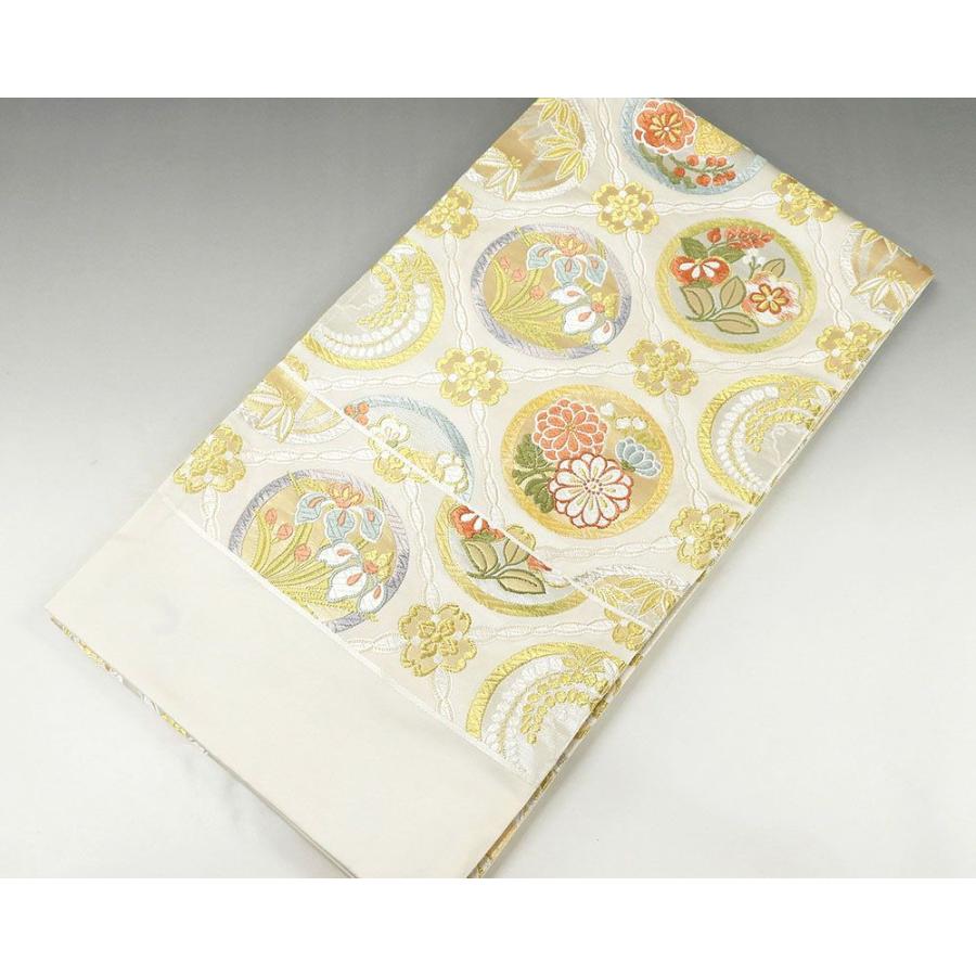 袋帯 新品仕立付き 正絹 西陣 都謹製 菱取狂言文 袋帯 みやこ 未仕立 