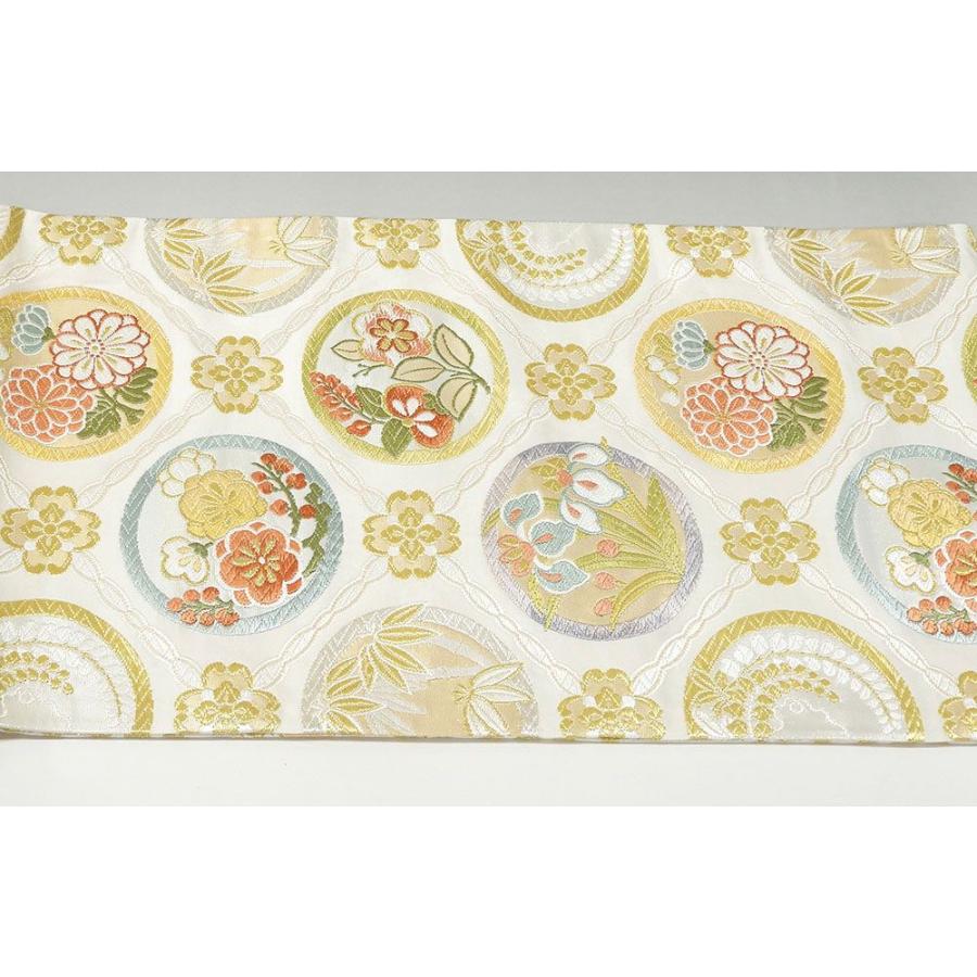 袋帯 新品仕立付き 正絹 西陣 都謹製 菱取狂言文 みやこ 未仕立 仕立て