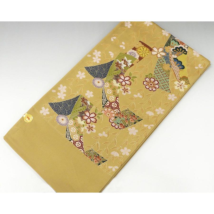 袋帯 新品仕立付き 正絹 西陣 丸勇謹製 吉祥絵巻枝垂れ桜模様 袋帯 未  