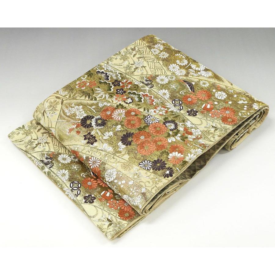 袋帯 新品仕立付き 正絹 西陣 大光謹製 経箔重ね織 蒔絵の華模様 未 