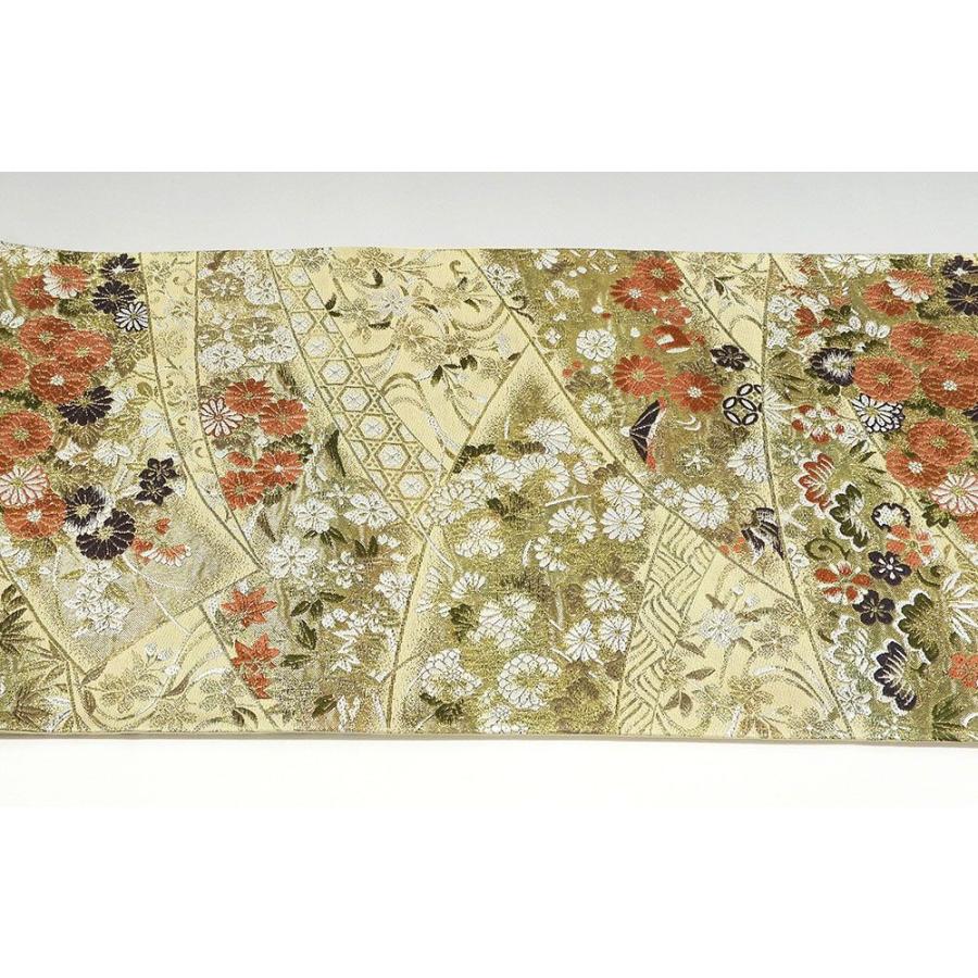 袋帯 新品仕立付き 正絹 西陣 大光謹製 経箔重ね織 蒔絵の華模様 未