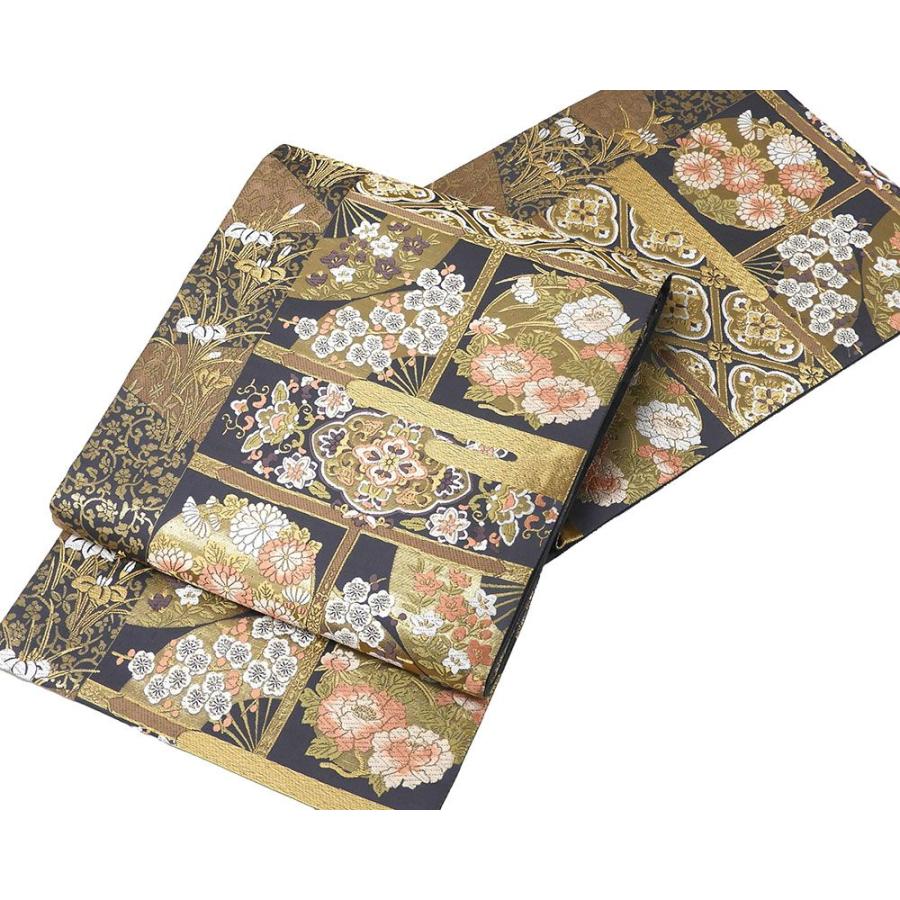 20％OFF！SALE 袋帯 新品仕立済 西陣 岡文織物謹製 四季花天上文様 きんらんどんす 袋帯 新品 仕立て上がり パーティー g2892の画像