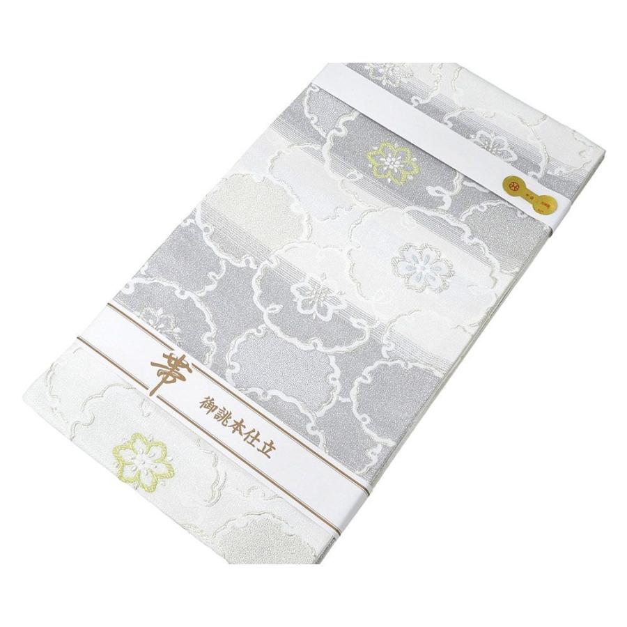 袋帯 新品 仕立て上がり 西陣 浅山織物謹製 真珠箔 雪輪華文様 新品