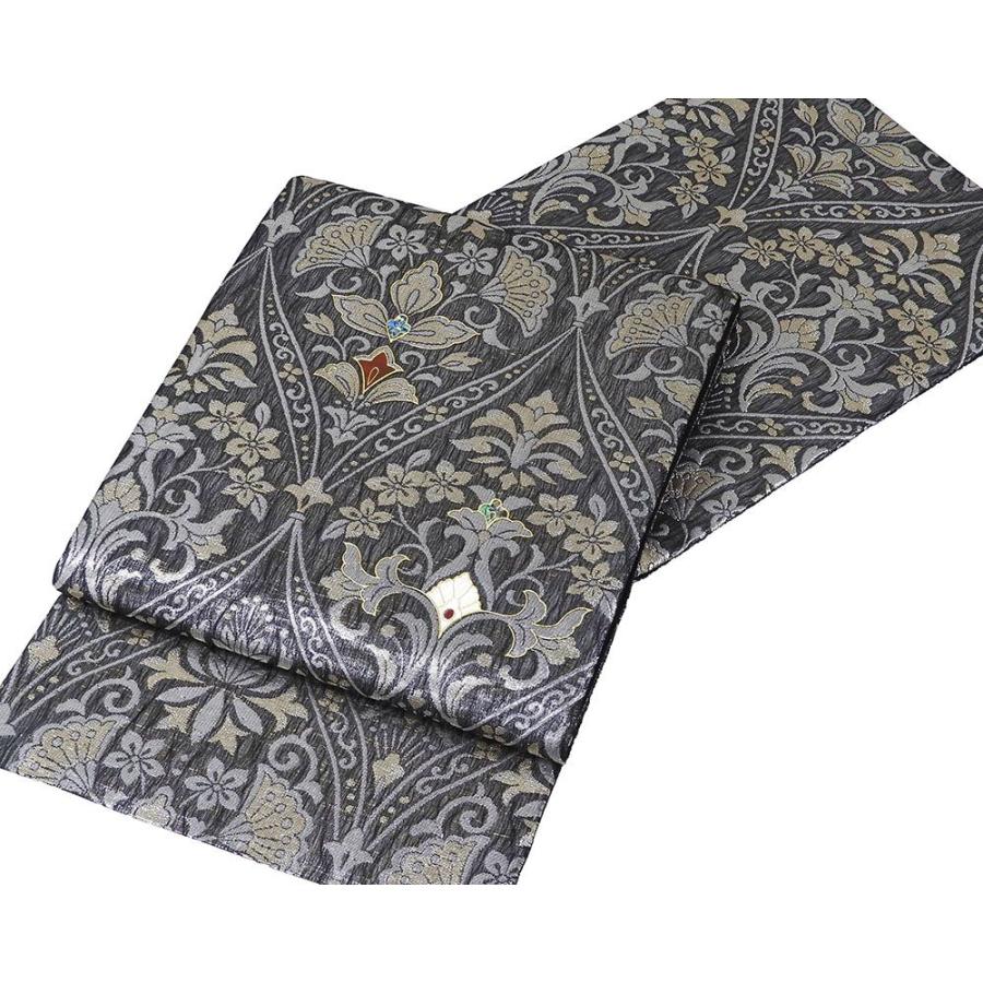 袋帯 新品 仕立て上がり 螺鈿作家 藤本隆士作 唐花 西陣 華翔苑謹製 ガーネット 袋帯 新品仕立済 パーティー g2934の画像