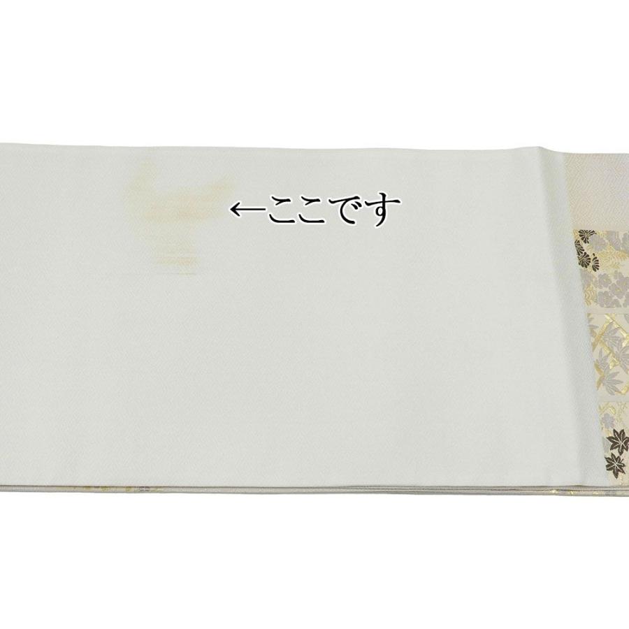 袋帯 新品 仕立て上がり 西陣 廣部商事謹製 格子 吉祥 四季花 袋帯 小難あり 新品仕立済 パーティー g2987の画像