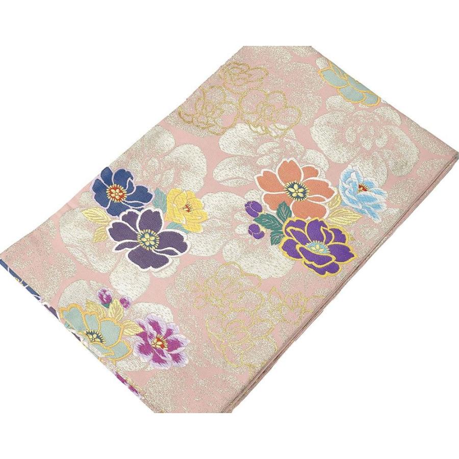 フォーマル　正絹袋帯　花柄 8480］袋帯 美品 草花文様 黒 金糸 六通 正絹 着物 フォーマル - メルカリ