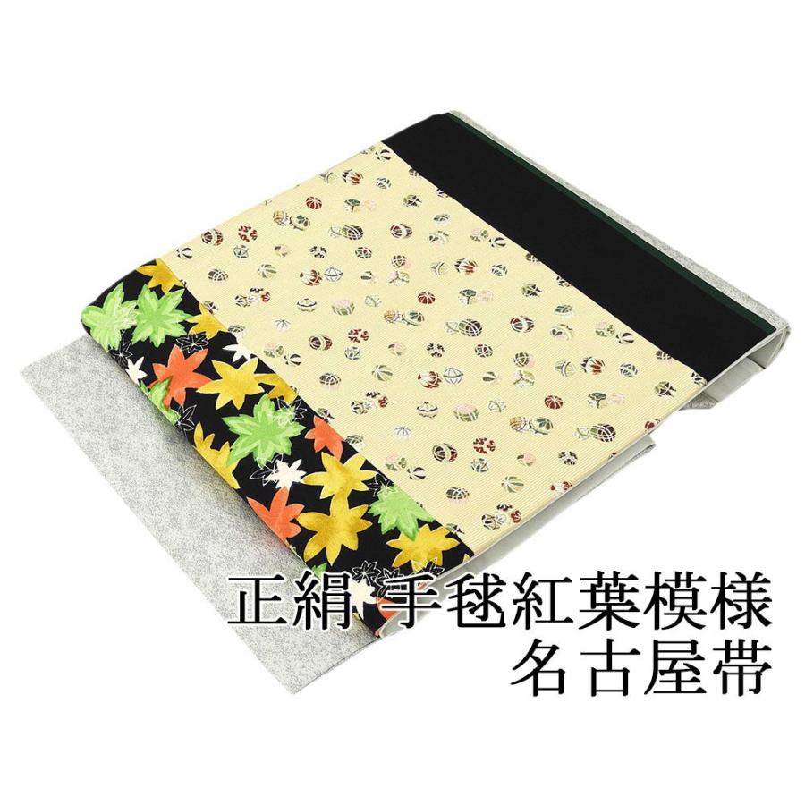 名古屋帯 新品仕立済 正絹 手毬紅葉模様 名古屋帯 小難あり 新品 仕立て上がり h2350 名古屋帯 新品仕立済 正絹 手毬紅葉模様 小難あり 新品 仕立て上がり