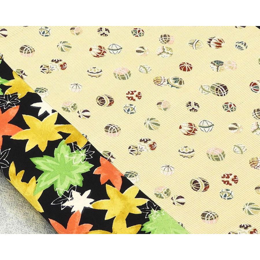 名古屋帯 新品仕立済 正絹 手毬紅葉模様 小難あり 新品 仕立て上がり