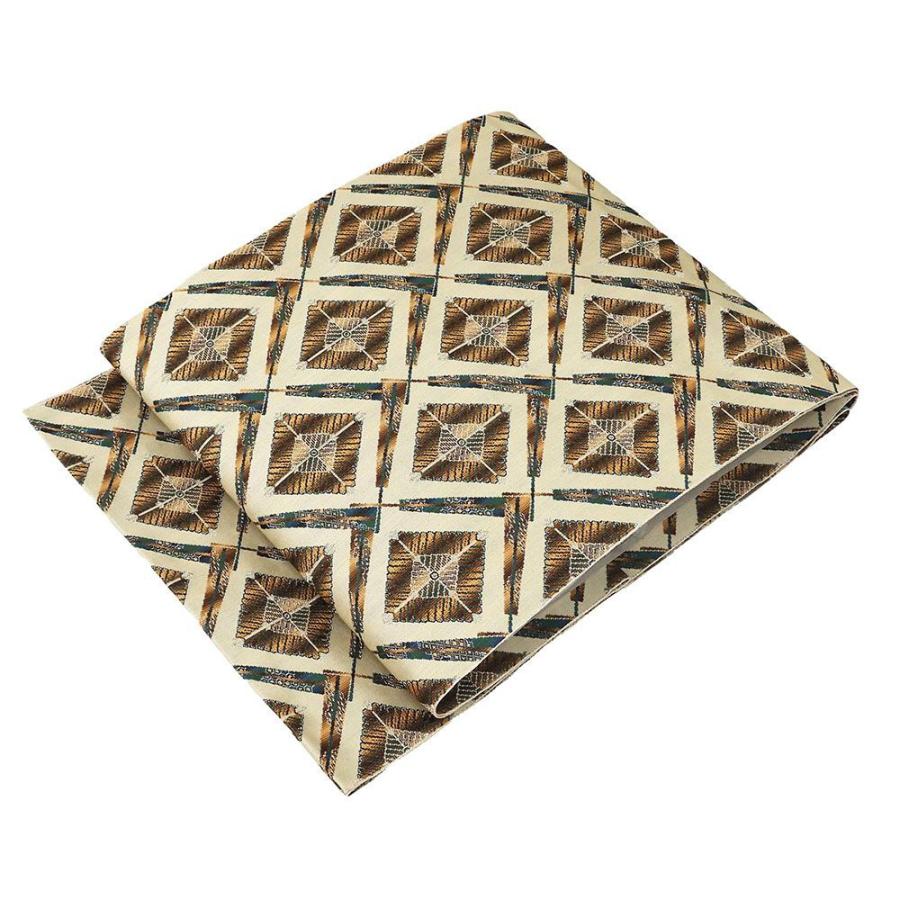 名古屋帯 新品仕立済 西陣 瀬川織物謹製 若松菱扇模様 八寸