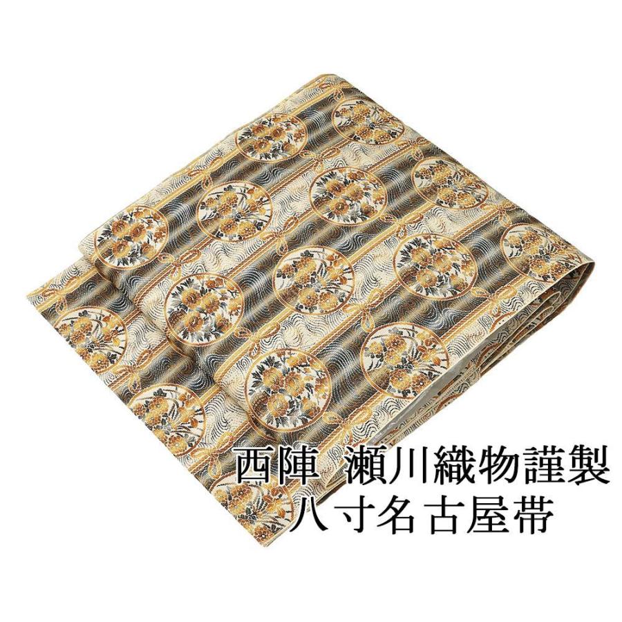 名古屋帯 正絹 新品仕立済 四季花丸模様 紅型染 名古屋帯 新品 仕立て  